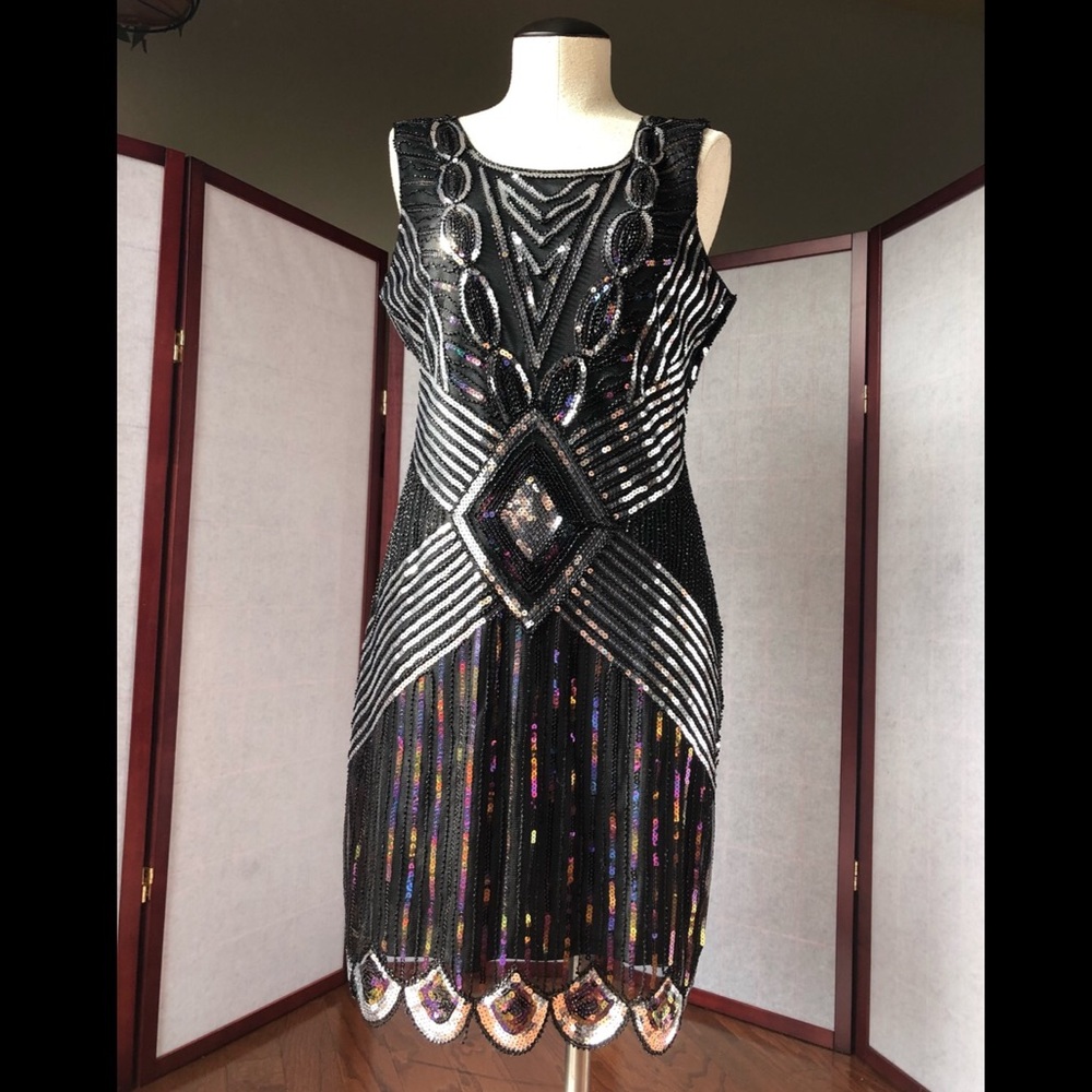 Art Deco 1920s Gatsby Flapper Party Dress